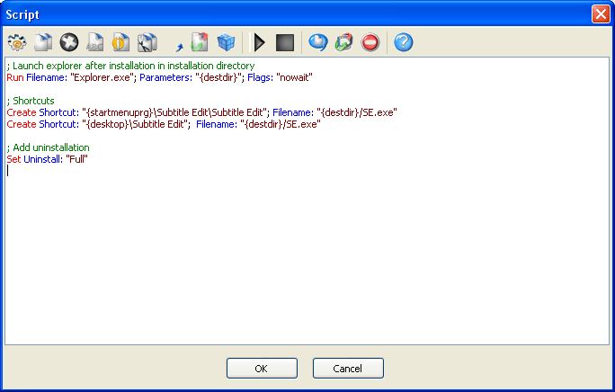 Program script window